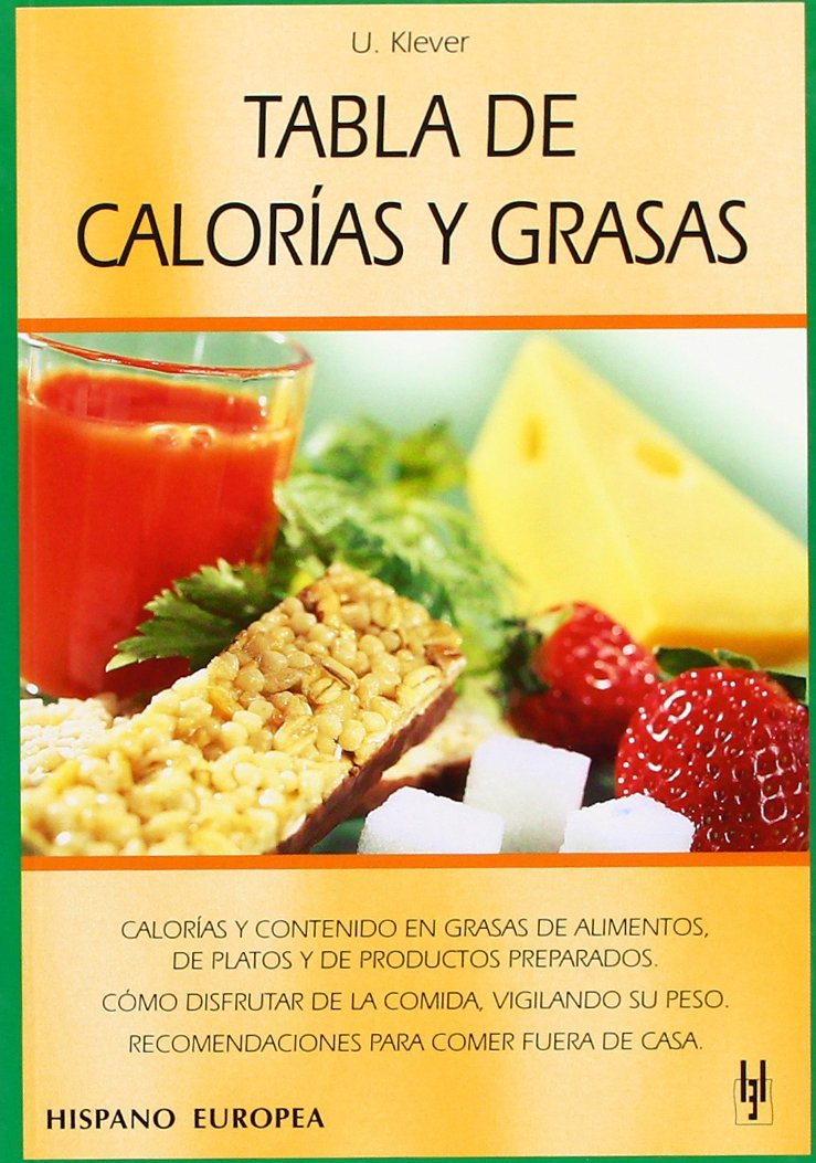 TABLA DE CALORÍAS Y GRASAS